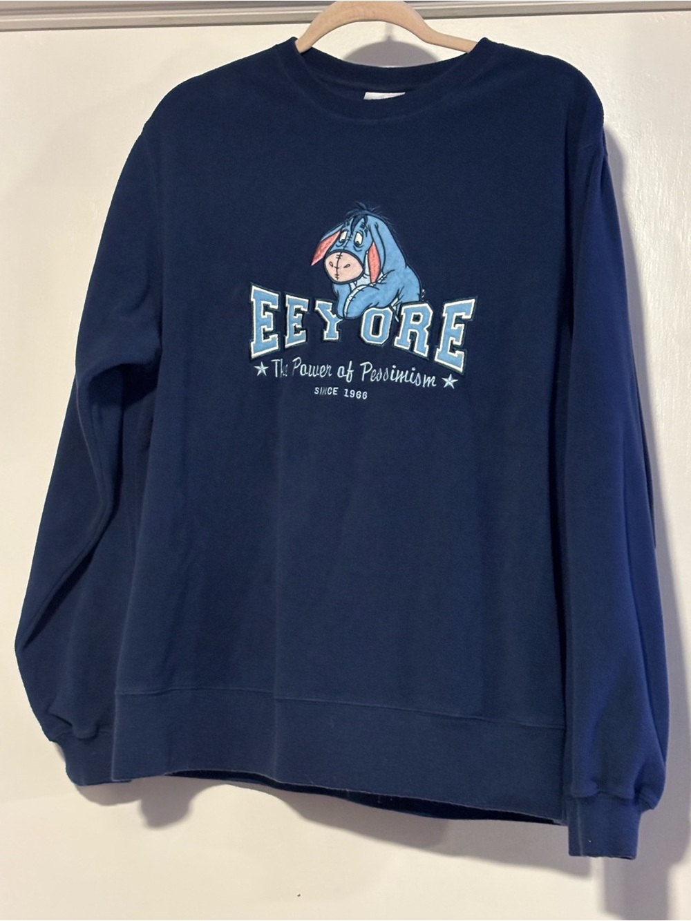 Disney Store Navy Blue Eeyore Crewneck Fleece Sweatshirt